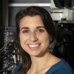 Anne Takesian in her lab